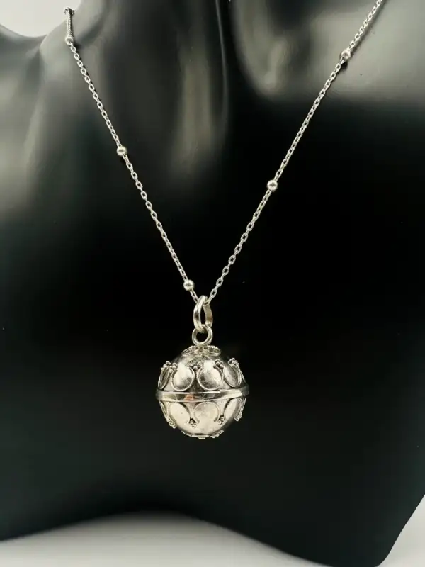 Llamador De Angeles Plata De Ley Con Cadena - Imagen 2