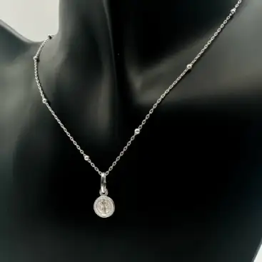 Colgante Medalla San Benito Mini Plata De Ley