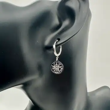 Pendientes Aro Tetragramaton Acero Plateado