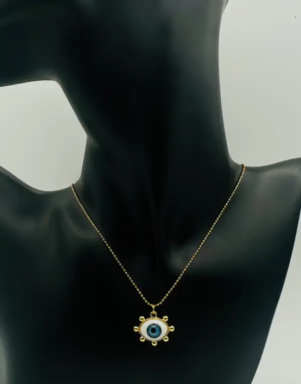 Colgante Ojo Turco 3D Acero Dorado