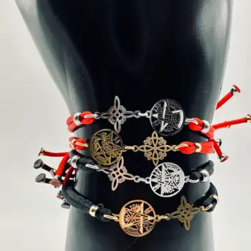 Pulsera Cordon Nudo de Bruja Tetragramaton Doble Proteccion