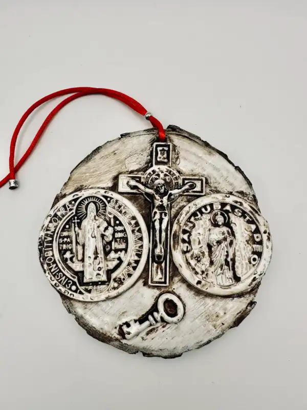 Amuleto San Benito, San Judas Tadeo, Cristo Y Llave Abrecaminos - Imagen 2
