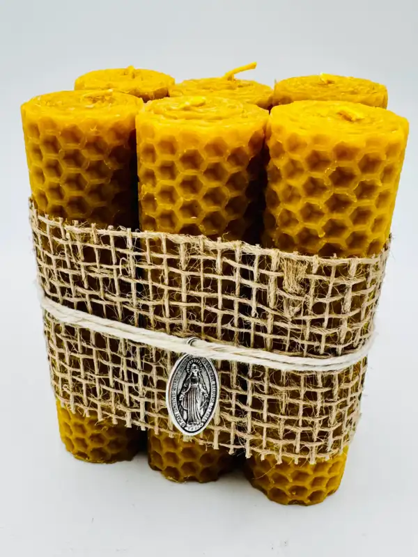 Vela De Miel Pack De Seis Con La Milagrosa - Imagen 2