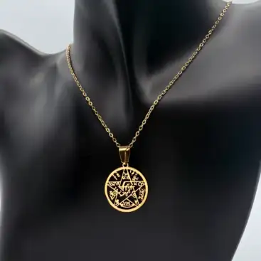 Colgante Tetragramaton Acero Dorado