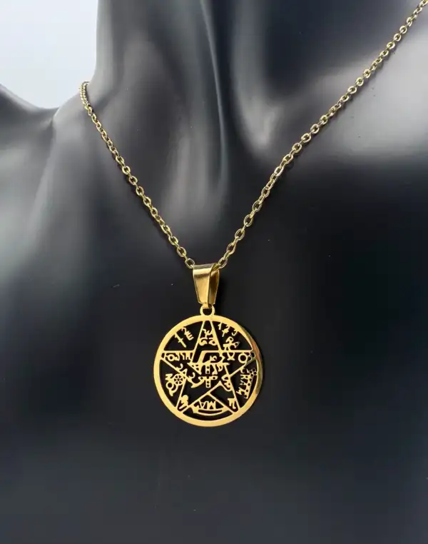 Colgante Tetragramaton Acero Dorado - Imagen 2