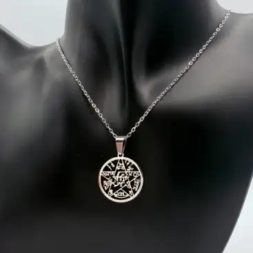 Colgante Tetragramaton Acero Plateado