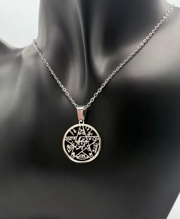 Colgante Tetragramaton Acero Plateado - Imagen 2