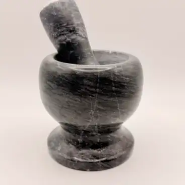 Mortero De Marmol Oscuro