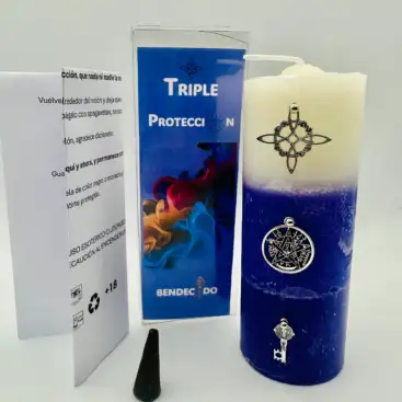 Velon Triple Proteccion Nudo De Bruja, Tetragramaton Y Llave De San Benito