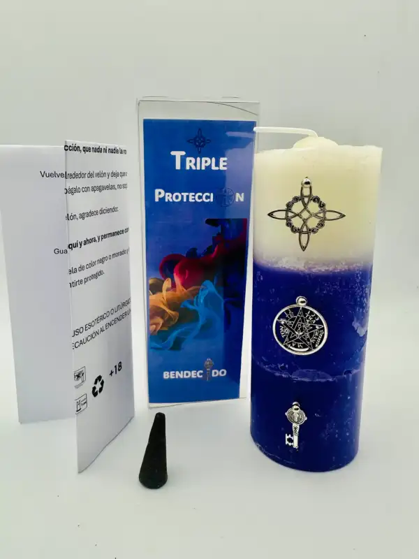 Velon Triple Proteccion Nudo De Bruja, Tetragramaton Y Llave De San Benito