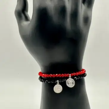 Pulsera Elastica Piedras Facetadas San Miguel Plata de Ley