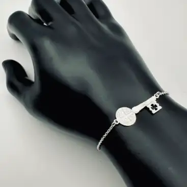 Pulsera Plata De Ley Llave San Benito