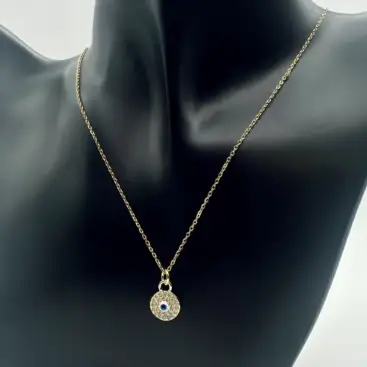 Colgante Ojo Turco Pequeño Acero Dorado