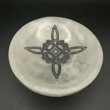 Cuenco Selenita Nudo De Bruja Negro