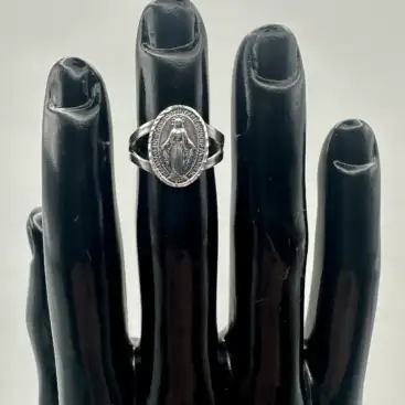 Anillo Virgen Milagrosa Plata De Ley