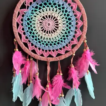 Atrapasueños Azul Y Rosa Pastel