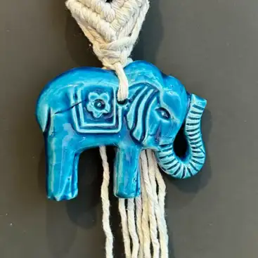 Amuleto Elefante, Ojo Turco Y Macrame
