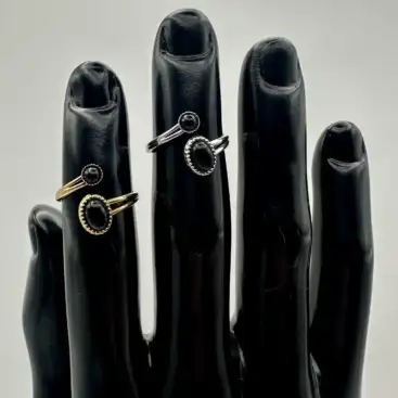 Anillo Doble Onix Acero