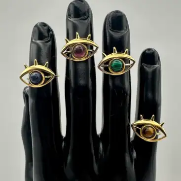 Anillo Ojo Acero Dorado