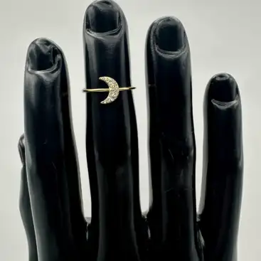 Anillo Luna Acero Dorado