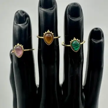 Anillo Gota Acero Dorado