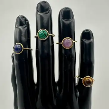 Anillo Redondo Pequeño Acero Dorado