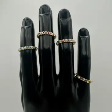 Anillo Ojos Turcos Con Brillos