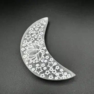 Placa Luna Selenita Flores