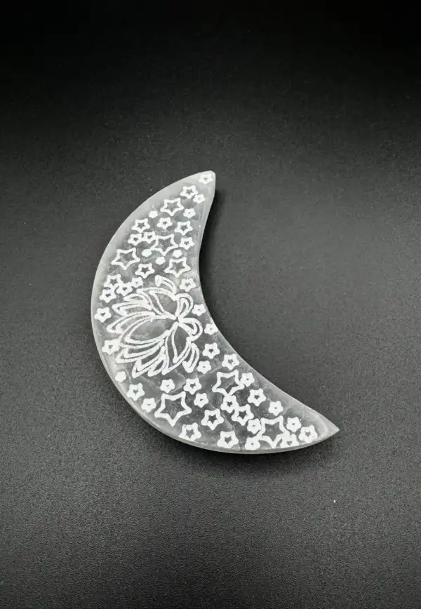Placa Luna Selenita Flores