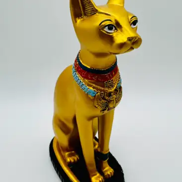 Figura Bastet Gato Egipcio Dorado