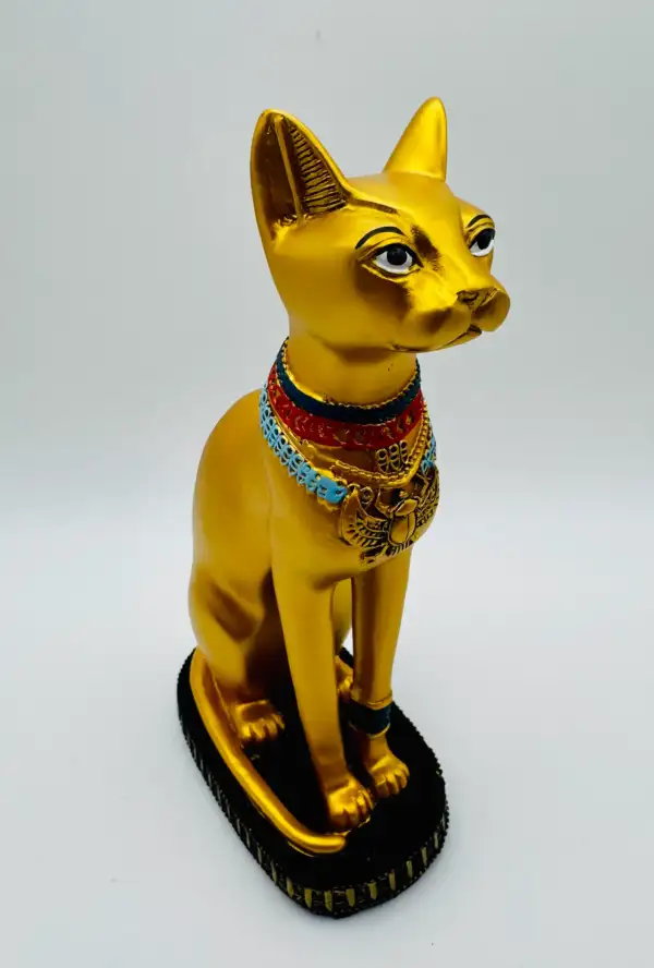 Figura Bastet Gato Egipcio Dorado