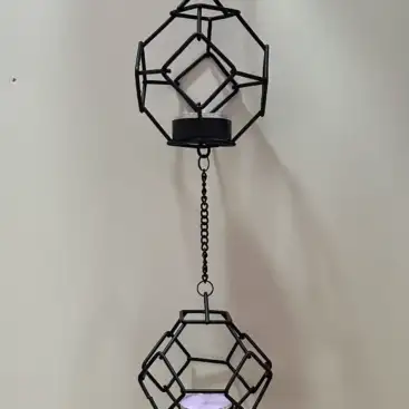 Portavelas Colgante Negro