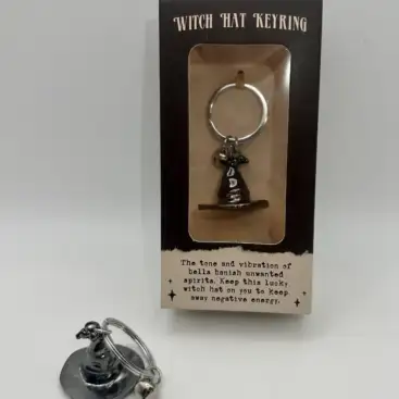 Llavero Sombrero De Bruja Plateado
