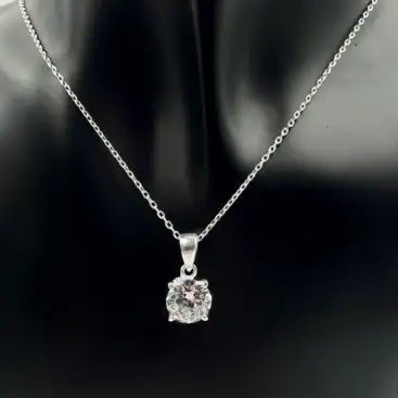 Colgante Cuarzo Maestro Facetado Redondo Plata De Ley