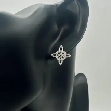 Pendientes Nudo De Bruja Plata De Ley