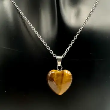 Colgante Corazon Pequeño Ojo De Tigre