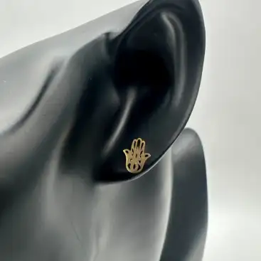 Pendientes Mano De Fatima Acero Dorado
