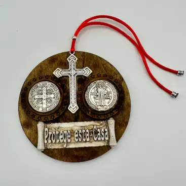 Amuleto Cruz De Cristo Y San Benito Protege Esta Casa