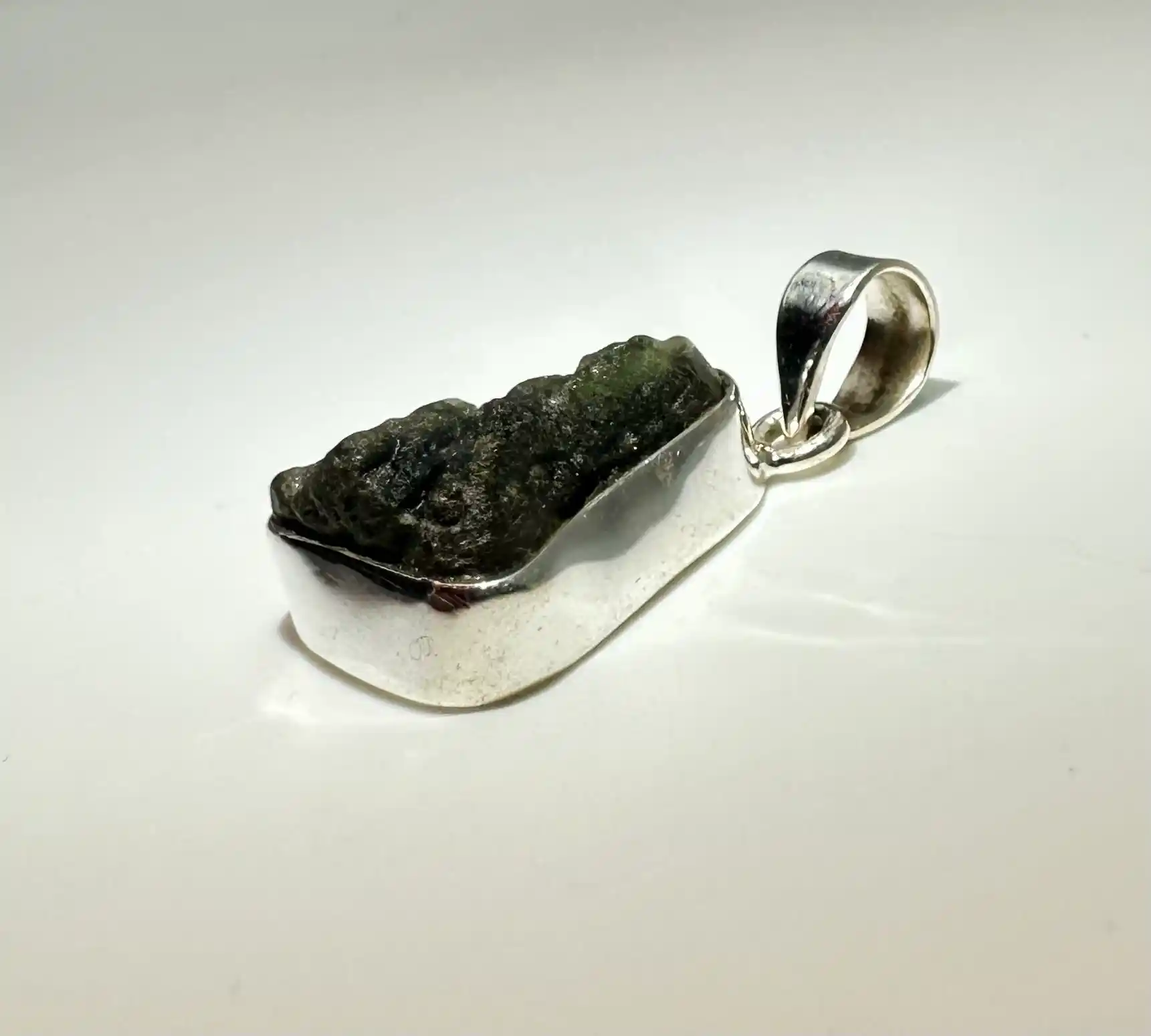 Colgante Moldavita Plata De Ley 3,88 Gramos - Imagen 4