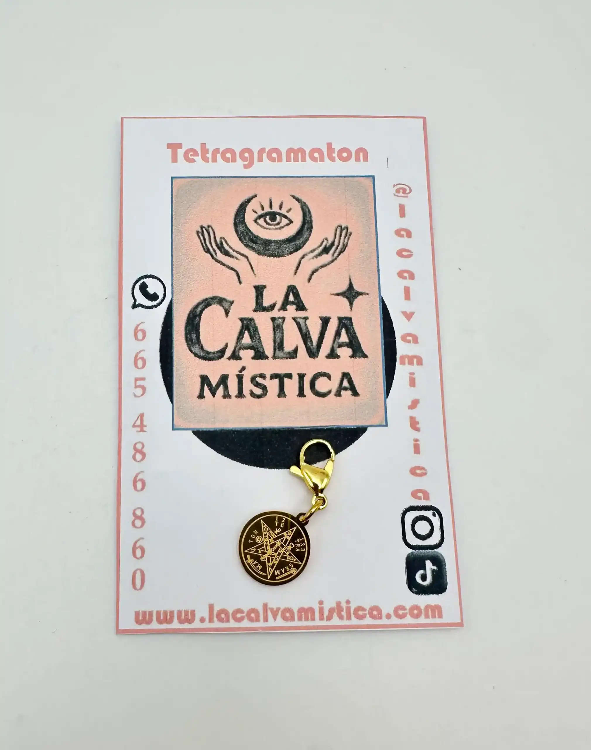 Dije Tetragramaton La Calva Mistica Acero Dorado