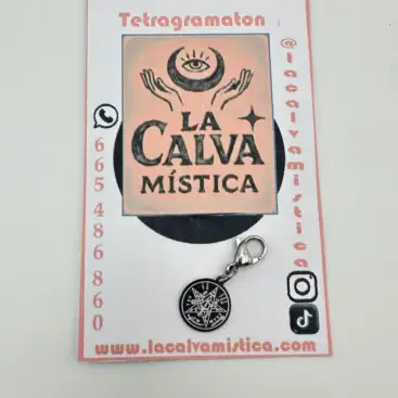 Dije Tetragramaton La Calva Mistica Acero Plateado