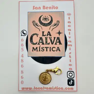 Dije San Benito La Calva Mistica Acero Dorado