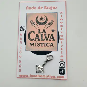 Dije Nudo De Bruja La Calva Mistica Acero Plateado