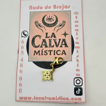 Dije Nudo De Bruja La Calva Mistica Acero Dorado