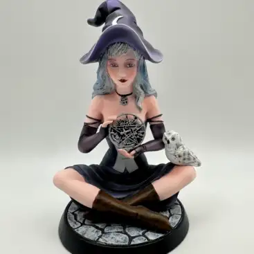 Figura Bruja Con Tetragramaton Y Buho