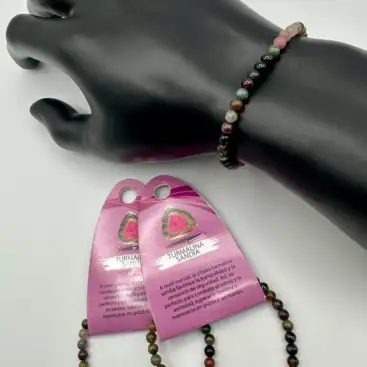 Pulsera Turmalina Sandia 4mm