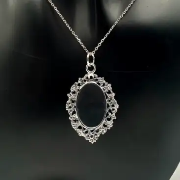 Colgante Espejo De Volteo Plata De Ley