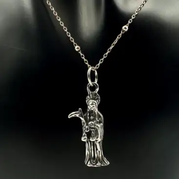 Colgante Santa Muerte Plata De Ley