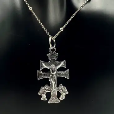 Colgante Cruz De Caravaca 3D Plata De Ley