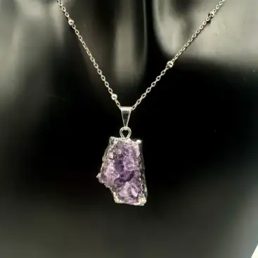Colgante Drusa Amatista Plata De Ley